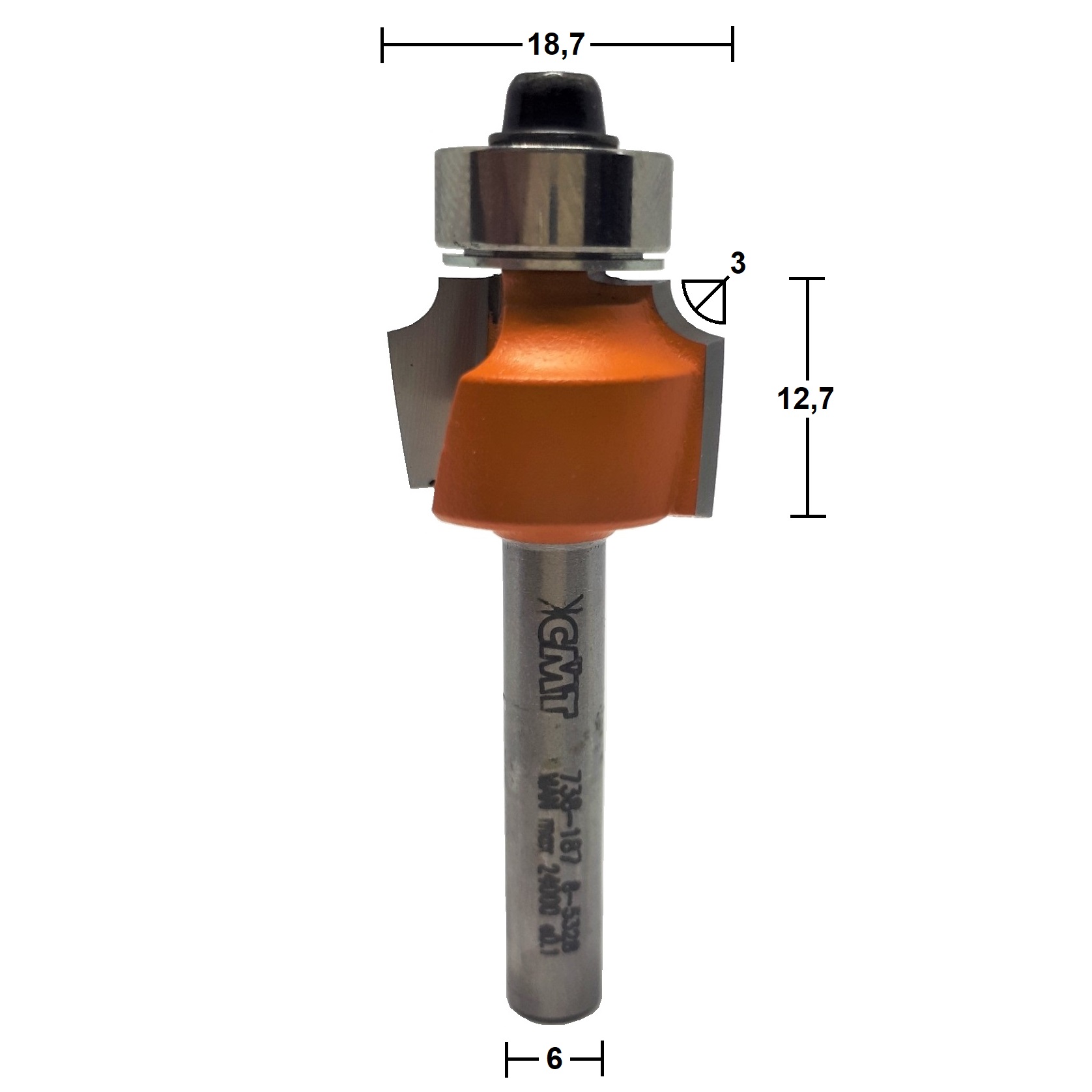 Fresa com Raio Côncavo HW Ø18,7x3mm - marca CMT - Cód. 738.187.11